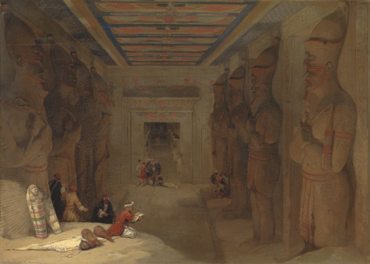 Die Hypostylhalle des Großen Tempels von Abu Simbel, Ägypten von David Roberts