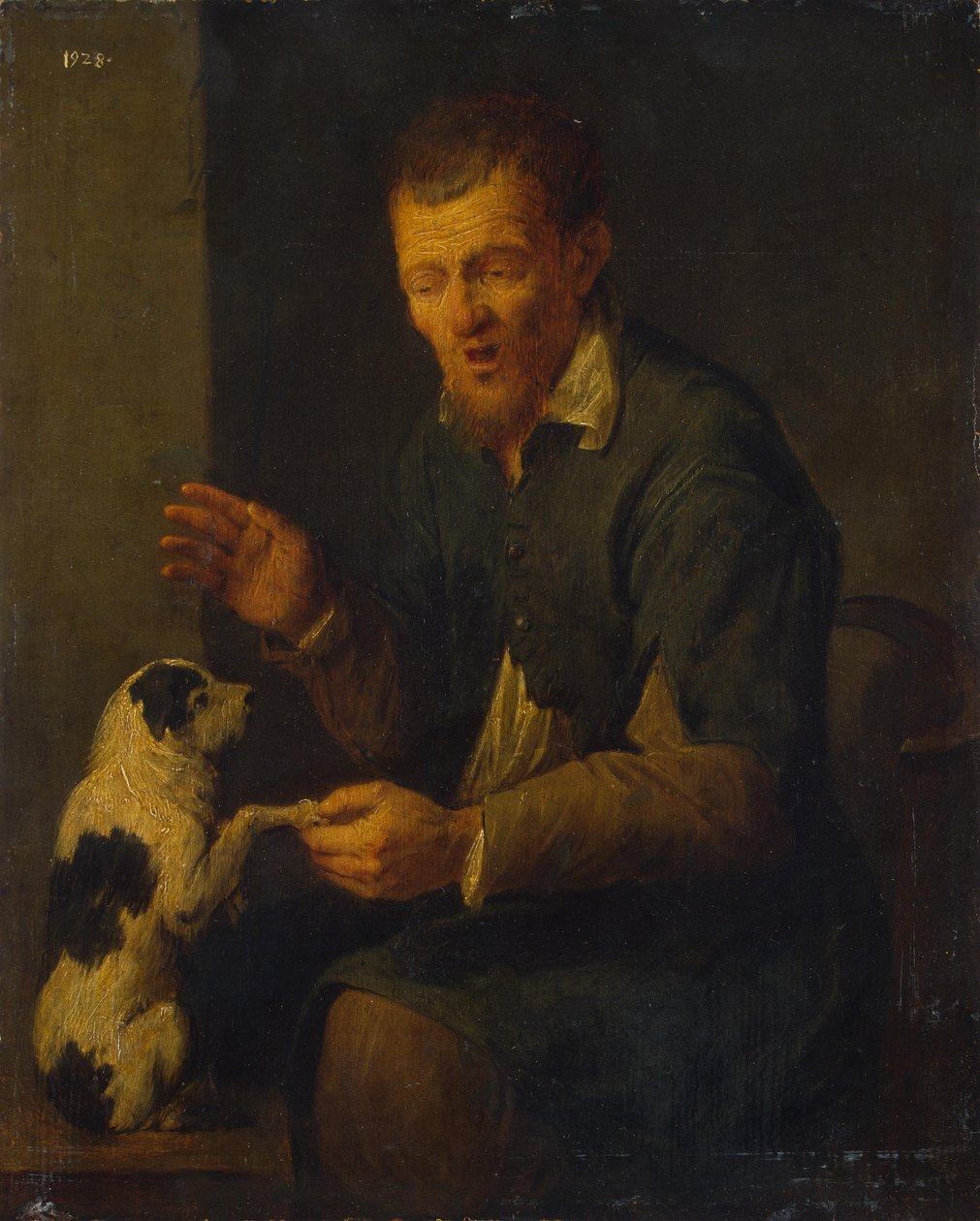 Bauer mit Hund von David Ryckaert