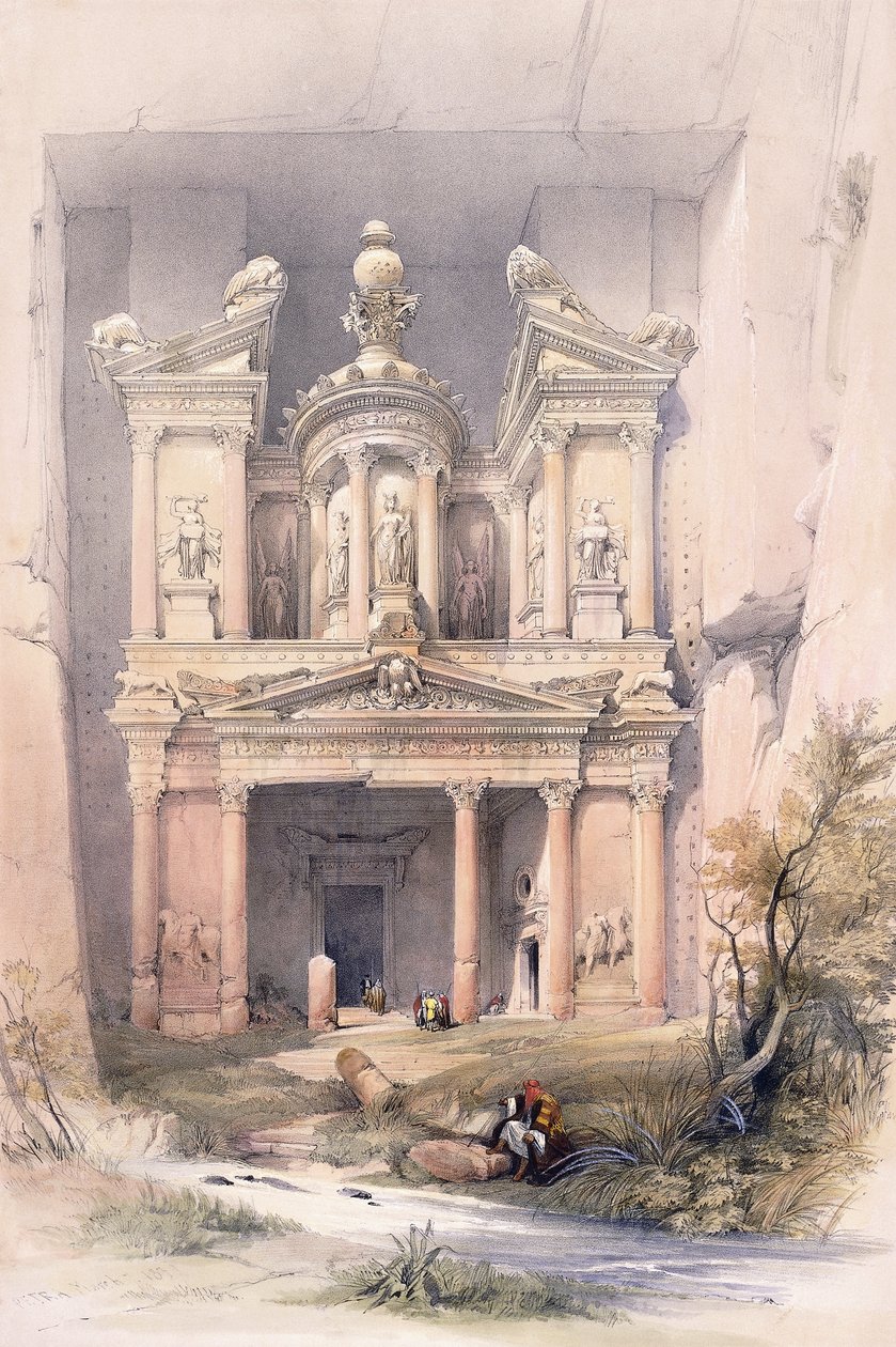 El Kasne (Schatzhaus), Petra, März 1839 von David (after) Roberts