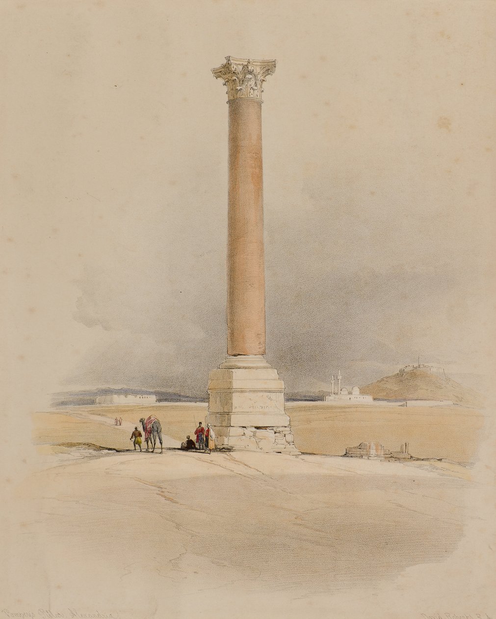 Pompeius-Säule, Alexandria von David (after) Roberts