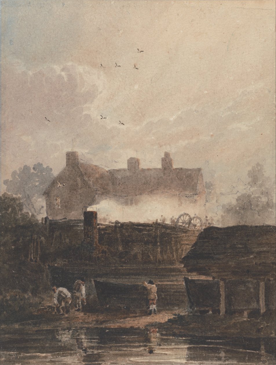 Bootsbau - Werft in Birmingham von David Cox