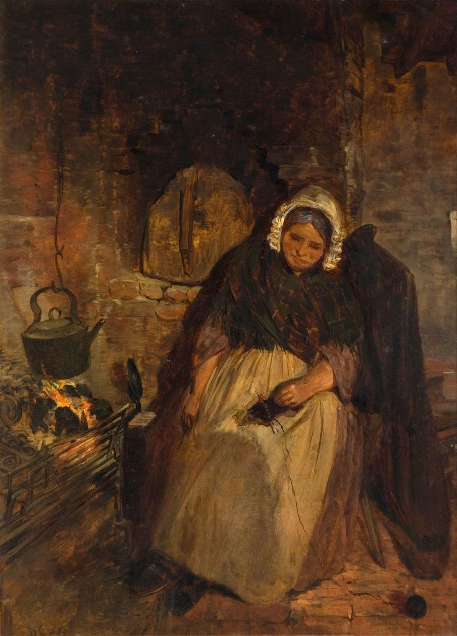 Eine alte Frau schläft, 1859 von David Cox the elder