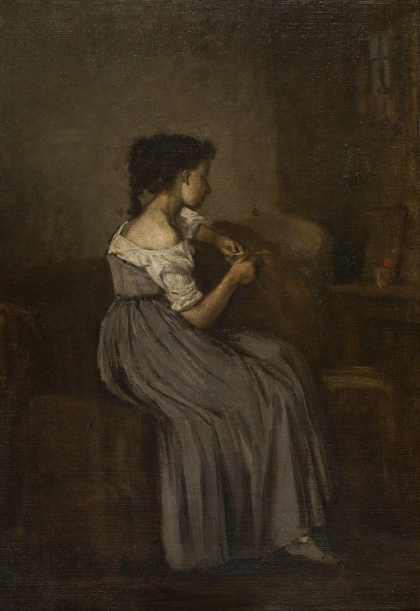 Studie eines sitzenden Mädchens von David Jacobsen