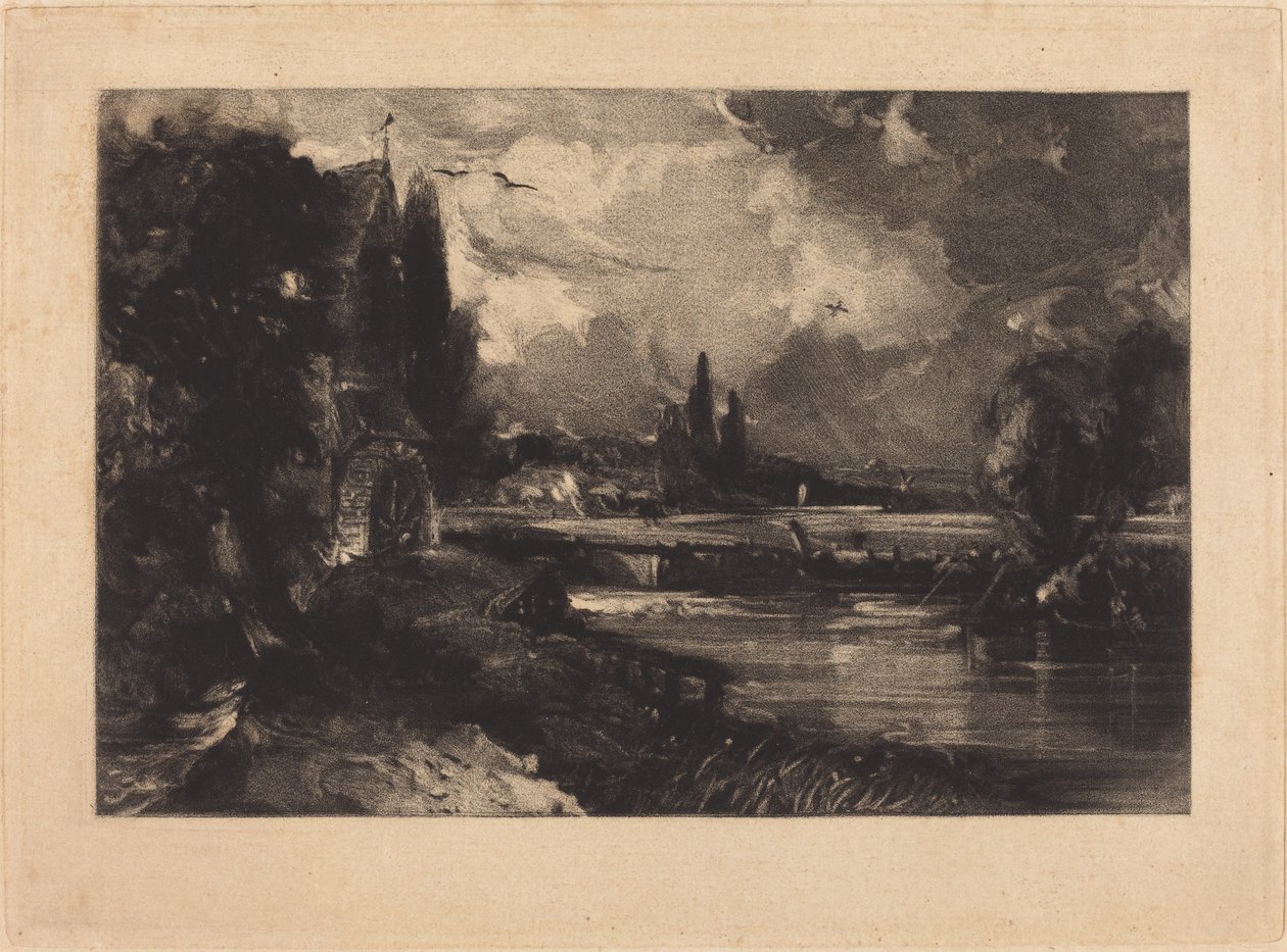 Mühle bei Colchester von David Lucas after John Constable