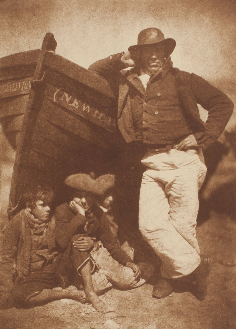 James Linton und drei Jungen, Newhaven von David Octavius Hill