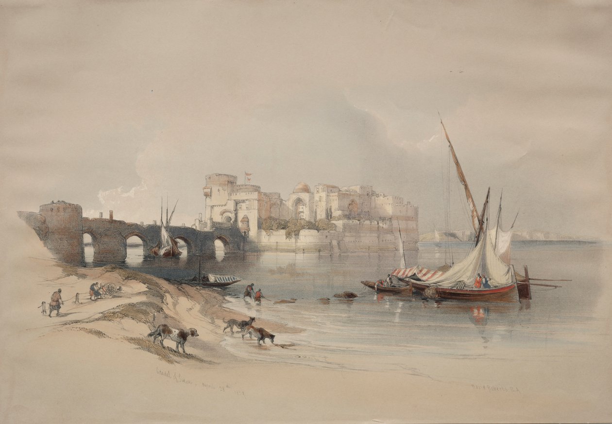 Zitadelle von Sidon, 1839 von David Roberts