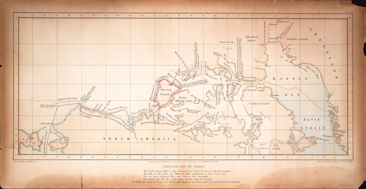 Karte der Nordwestpassage von Day & Son