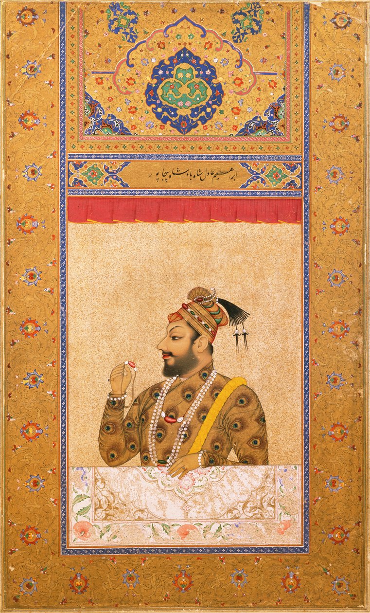 Porträt von Sultan Ali Adil Shah II., Shah von Bijapur, indische Miniatur, Bijapur, ca. 1660 von Deccani School
