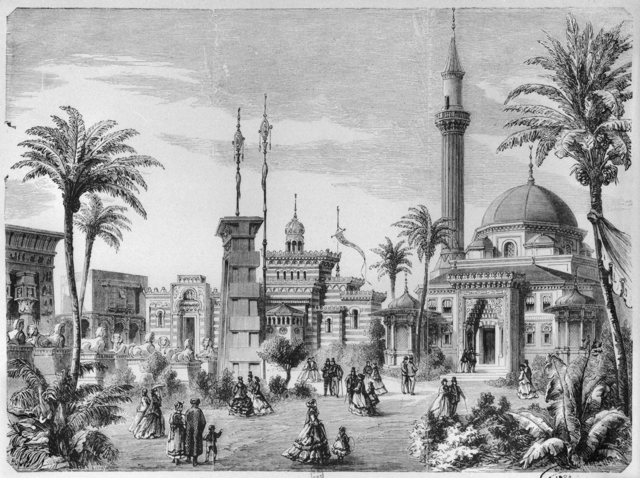 Die ausländischen und östlichen Abteilungen der Weltausstellung auf dem Champ-de-Mars in Paris, graviert von Charles Maurand (19. Jahrhundert) 1867 von Aristide Delannoy