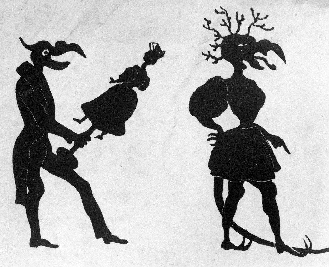 Teuflisches Alphabet, graviert von Delannois, 1825 (Detail) von Delaporte