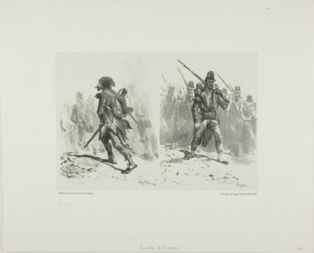 Blatt mit Skizzen von Denis Auguste Marie Raffet