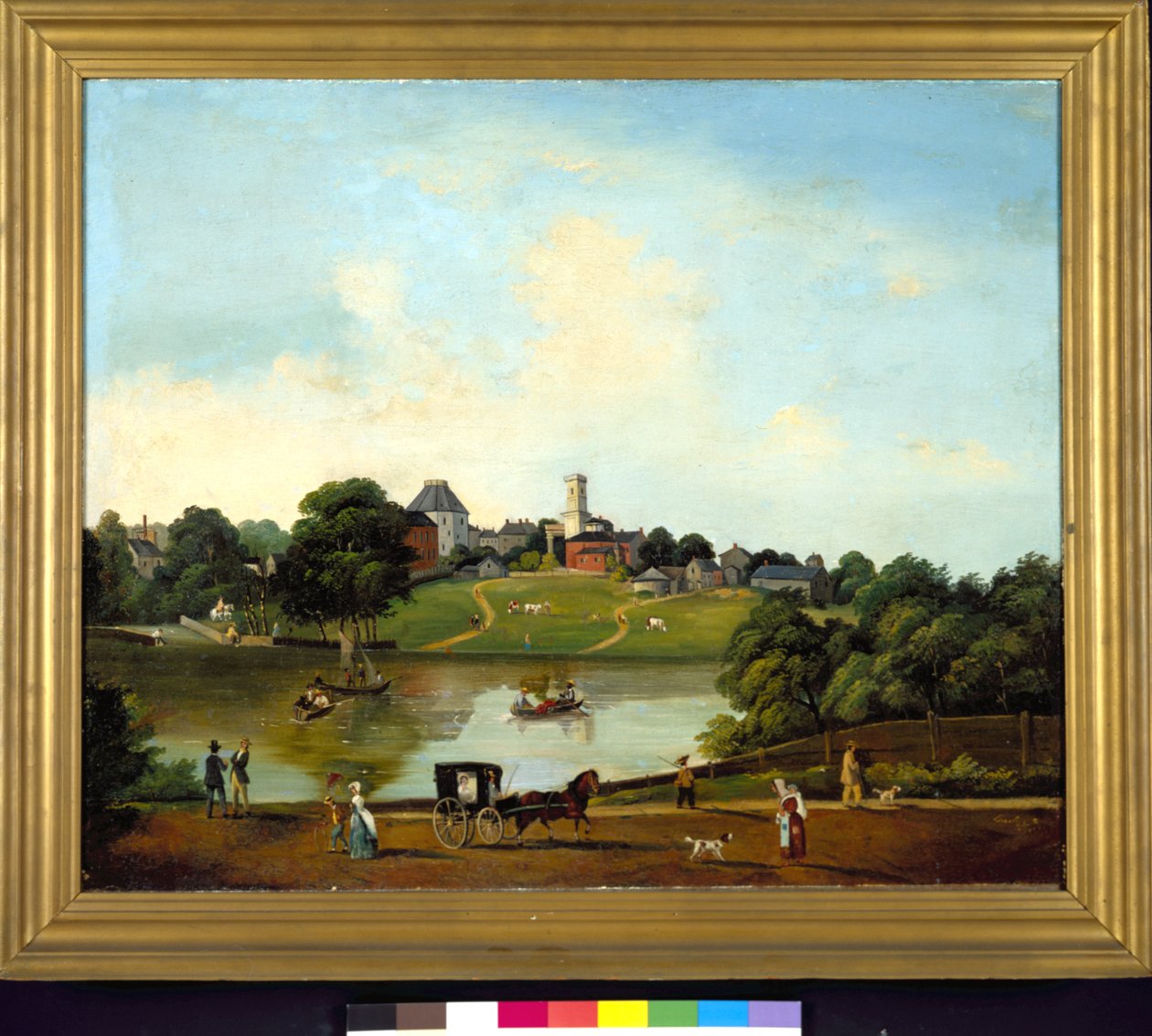 Eine von drei Ansichten des Chouteau-Teichs, St. Louis, von dem wandernden französischen Künstler Desire Barbier von Desire Barbier