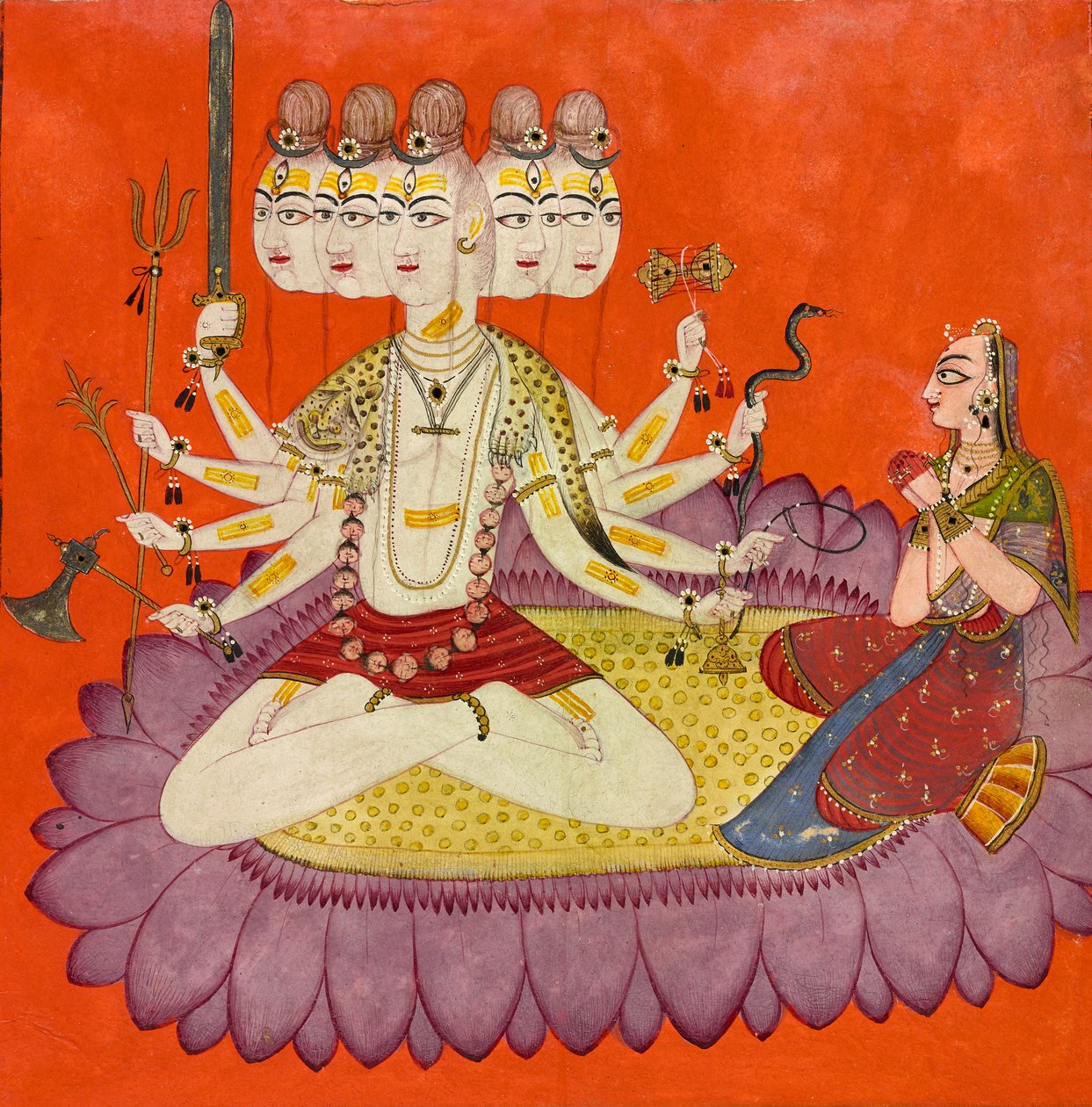 Sadashiva verehrt von Parvati von Devidasa