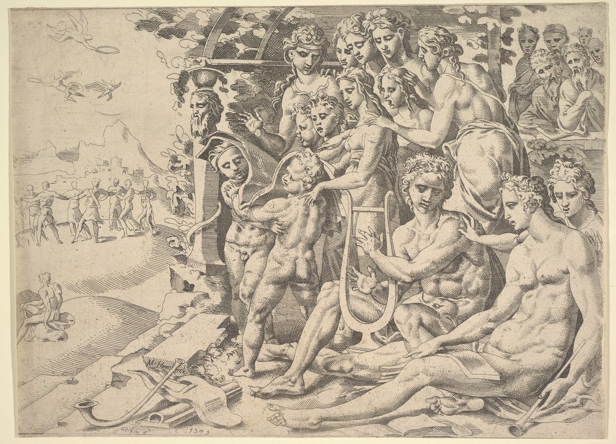 Apollo und die Musen von Dirck Volkertsen Coornhert