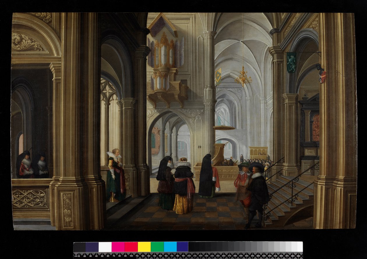 Innenraum einer Kirche, 1628 von Dirck van Delen