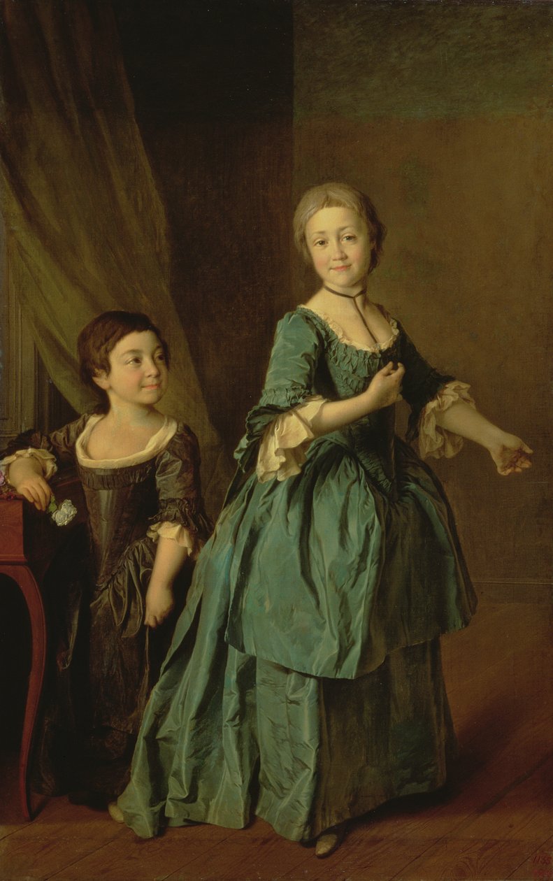 Porträt von Feodosia Rzhevskaya (1760-95) und Nastasia Davydova (geb. 1764) 1772 von Dmitri Grigorievich Levitsky