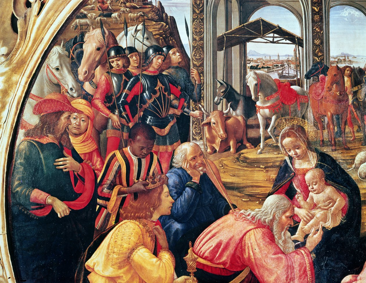 Anbetung der Könige, Detail, 1487 von Domenico Ghirlandaio