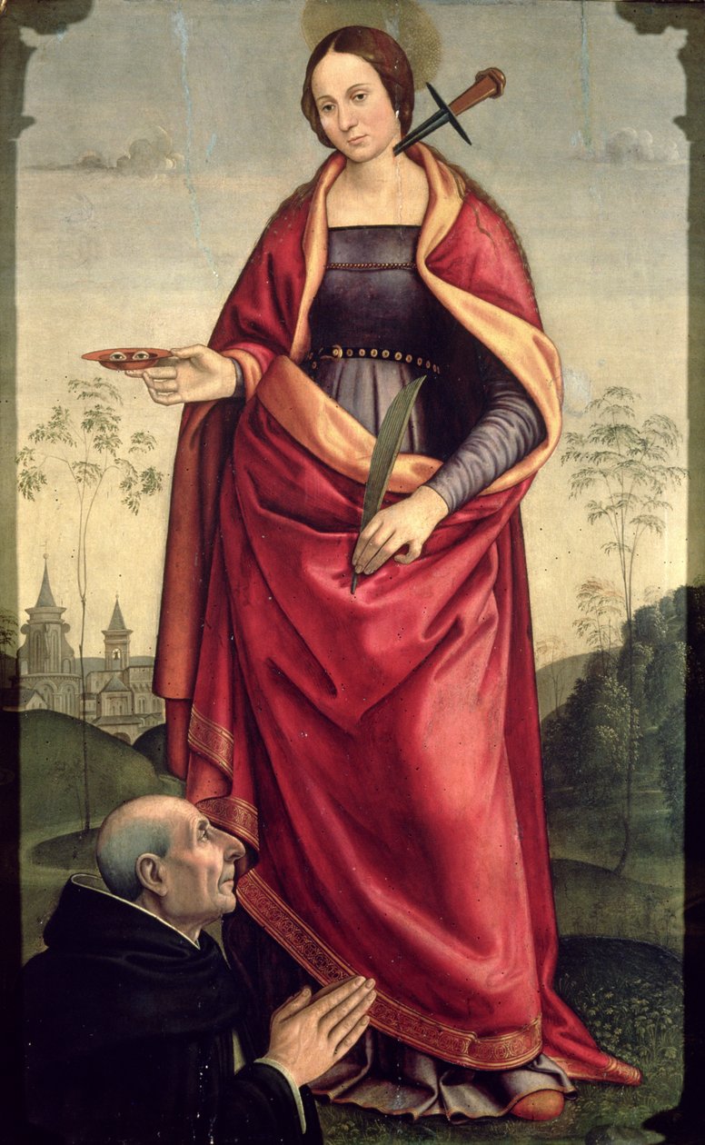 St. Lucia und ein Spender von Domenico Ghirlandaio