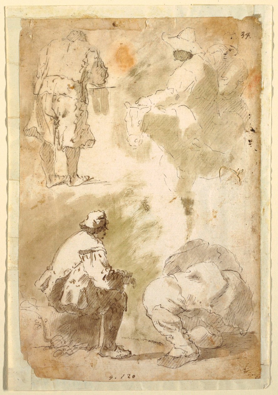 Fünf Männer von Domenico Gargiulo, called Micco Spadaro