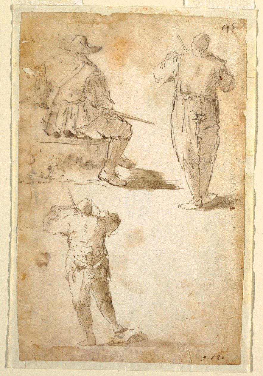 Drei Männer von Domenico Gargiulo, called Micco Spadaro