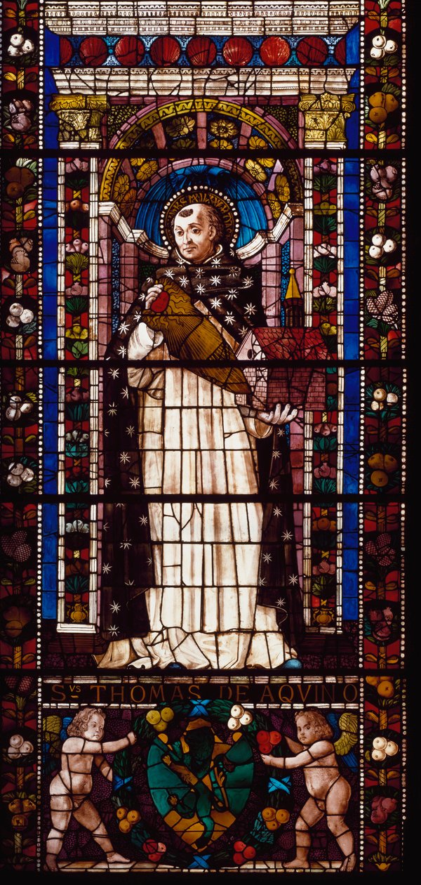 Darstellung des Heiligen Thomas von Aquin (Glasmalerei) von Domenico Ghirlandaio
