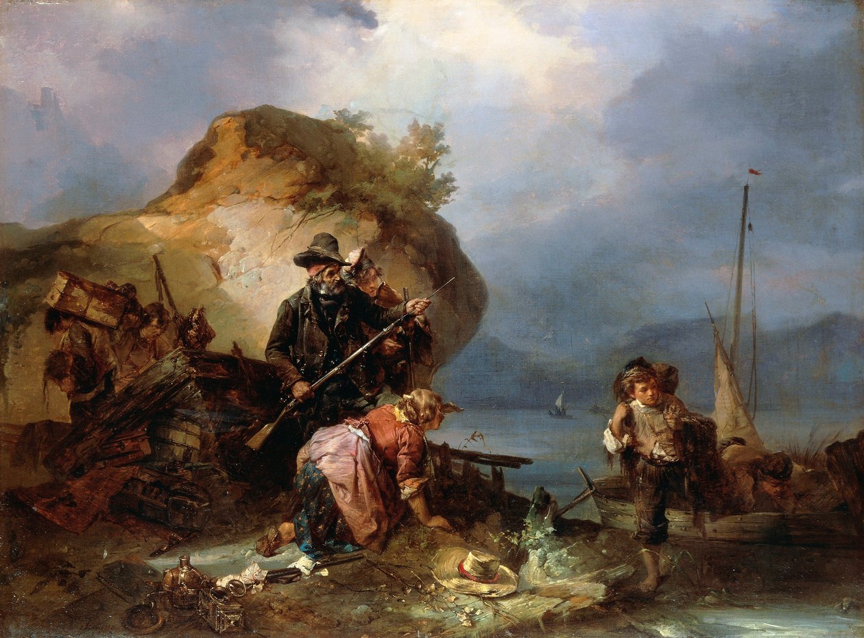 Schmuggler auf dem Comer See von Domenico Induno
