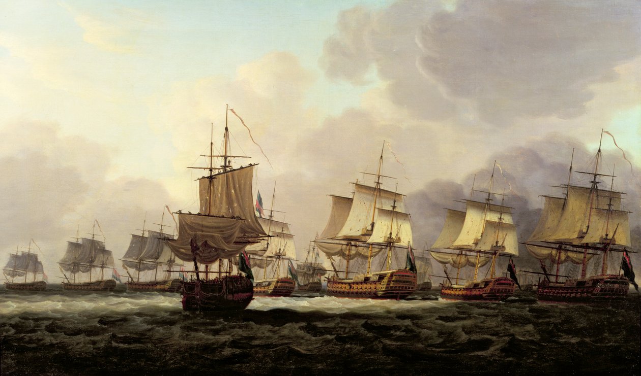 Vizeadmiral Parkers Aktion mit der niederländischen Flotte auf der Doggerbank, 1781 von Dominic Serres