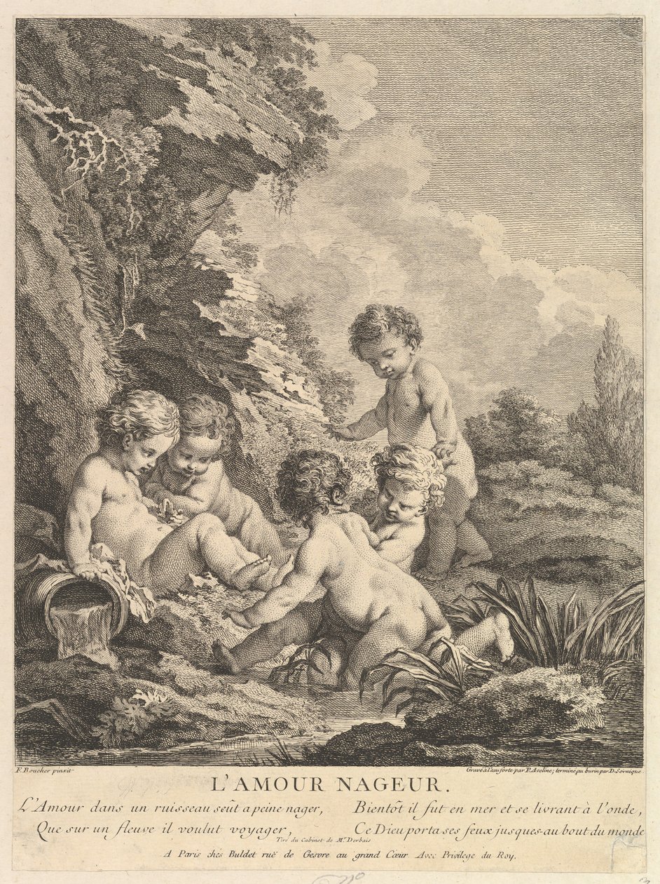 Kind schwimmt, ca. 1741 von Dominique Sornique