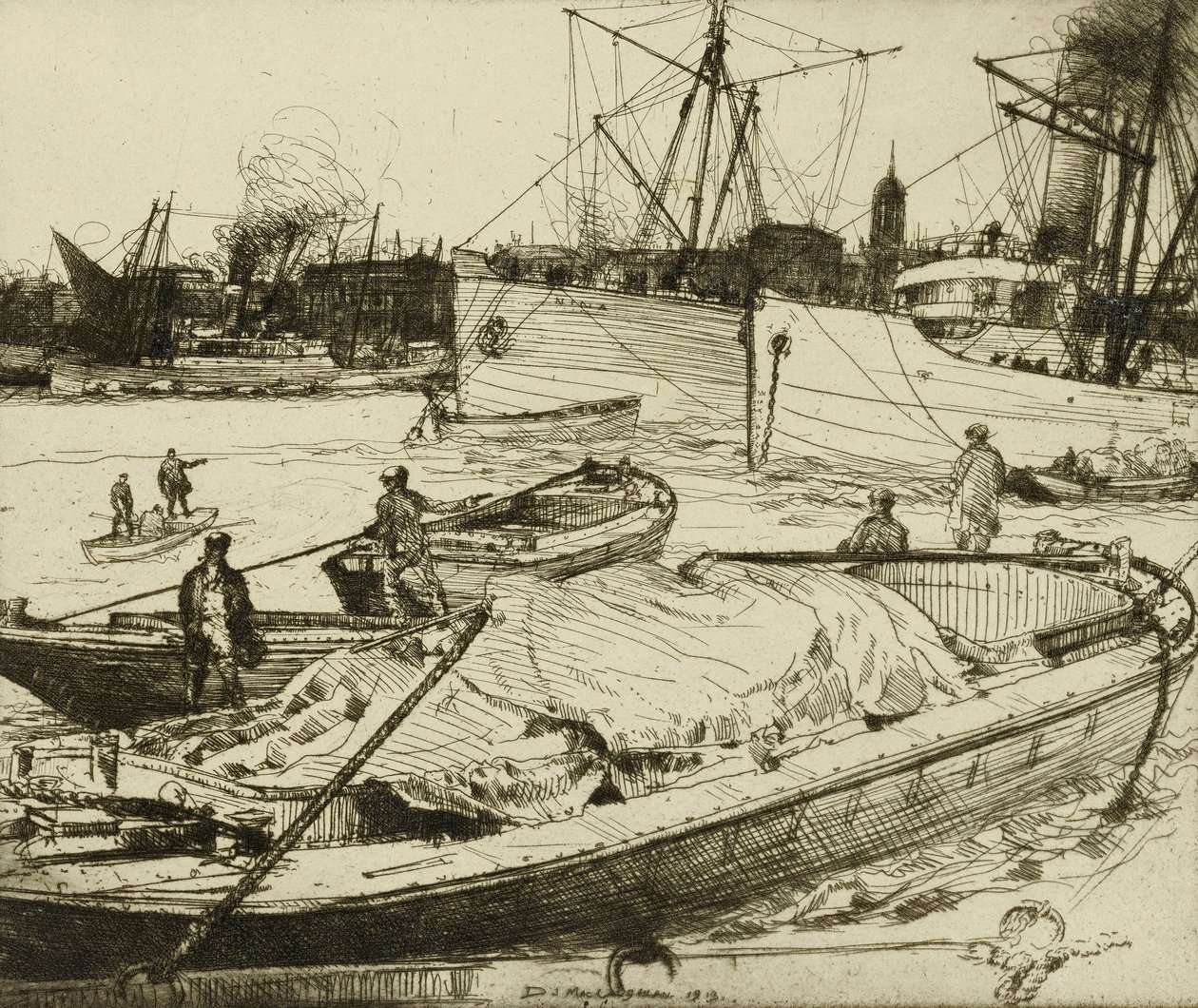Die rauschende Flut auf der Themse von Donald Shaw MacLaughlan
