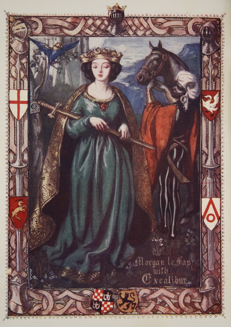 Morgan le Fay mit Excalibur, Illustration aus 