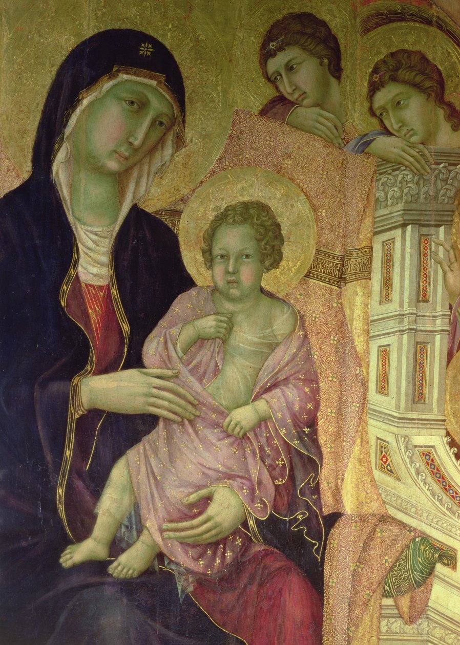 Maesta: Madonna und Kind, 1308-11 (Detail) von Duccio di Buoninsegna