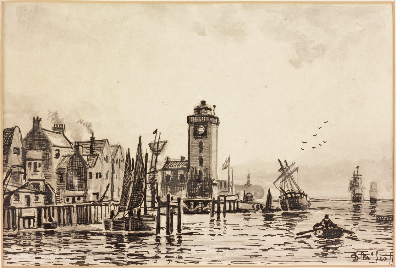 Das Niedrige Licht, North Shields, 1868 (schwarz und Tinte auf Karte) von Duncan F. McLea