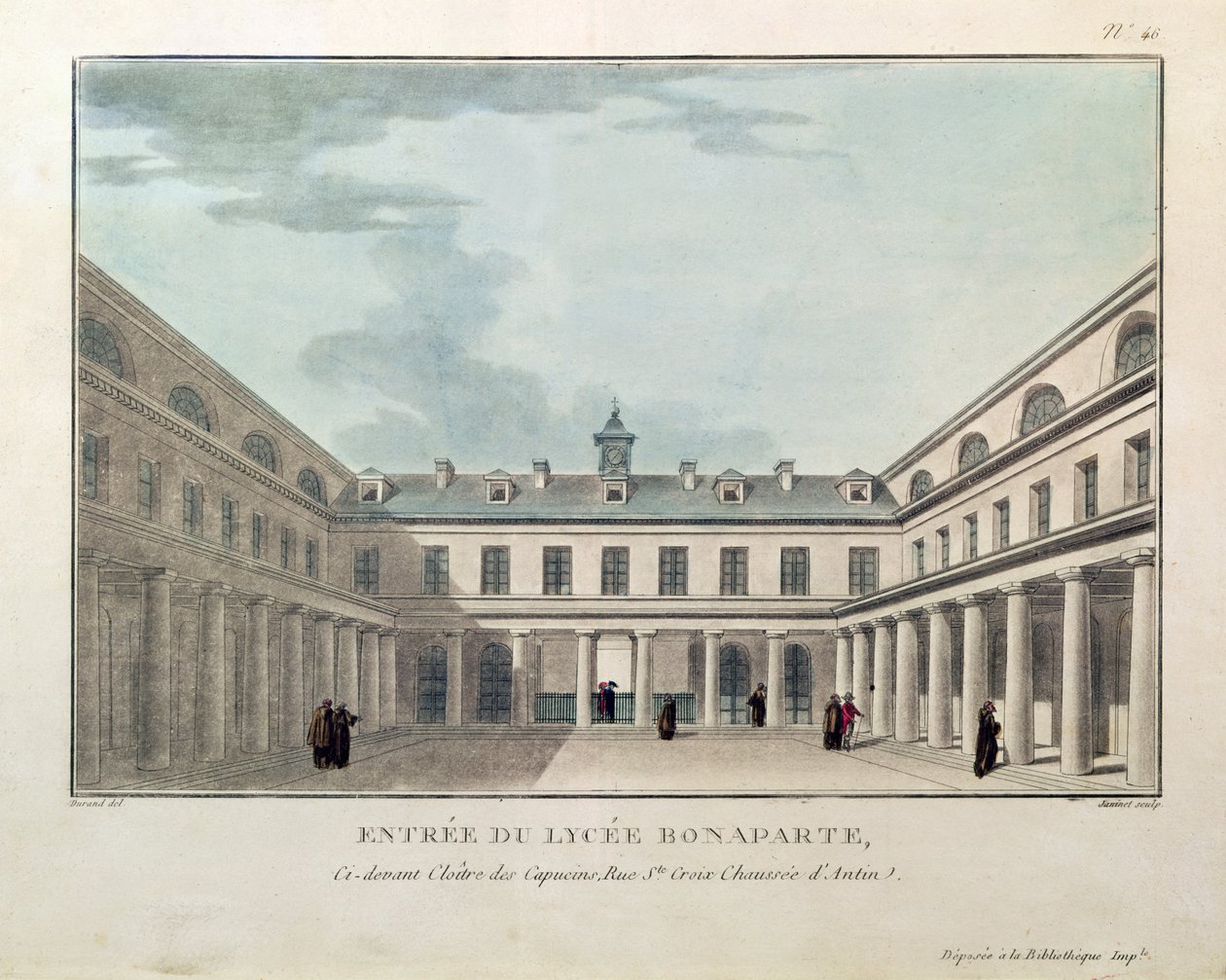 Eingang zum Lycee Condorcet, graviert von Janinet von Durand
