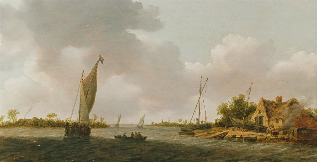 Boote in einer Mündung von Dutch School