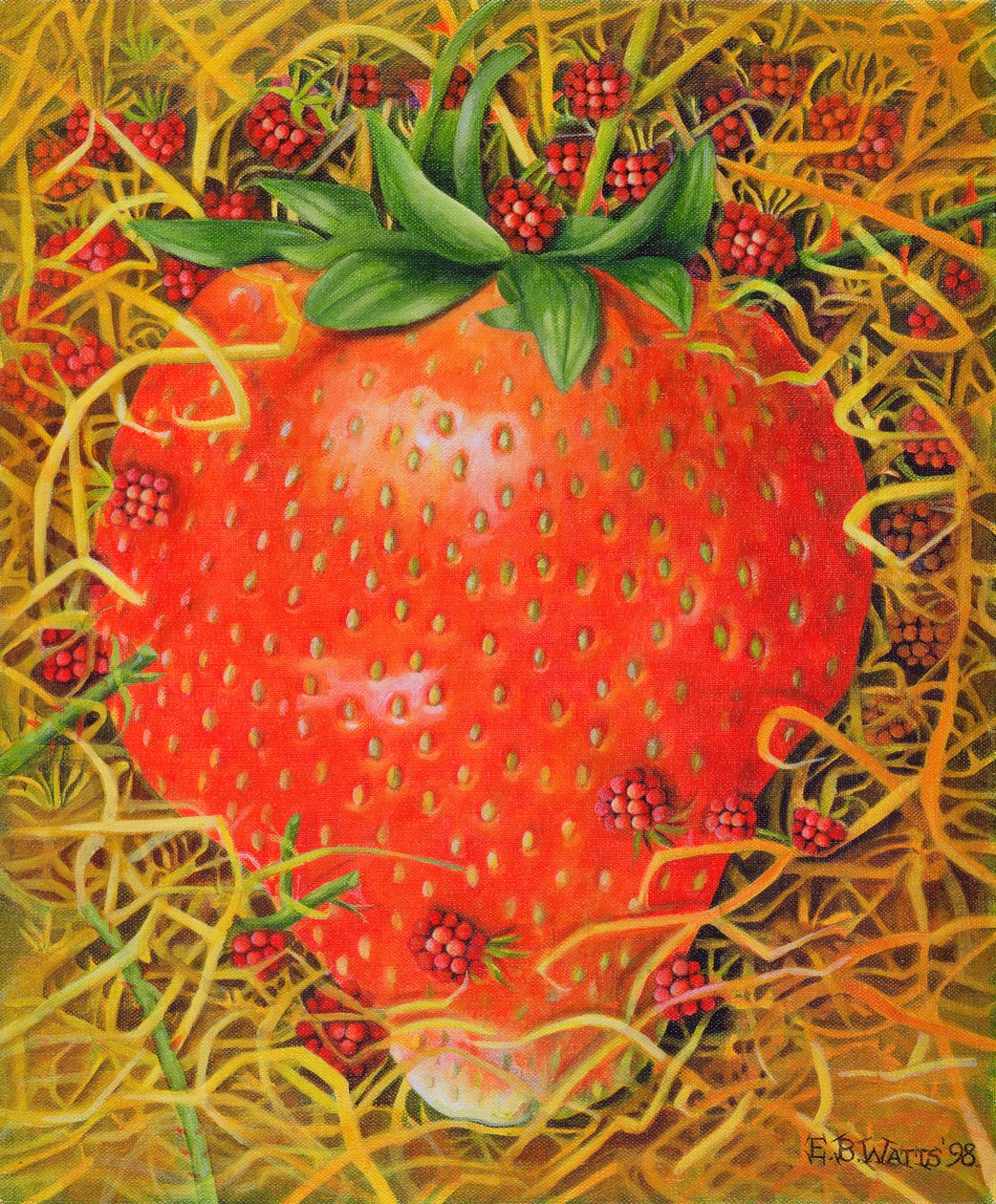 Erdbeere im Stroh, 1998 von E.B. Watts