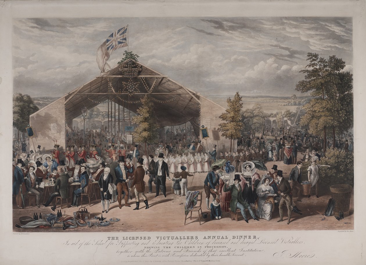 Ansicht des jährlichen Abendessens der lizenzierten Gastwirte in der Mermaid Tavern, Hackney von E.F. Lambert