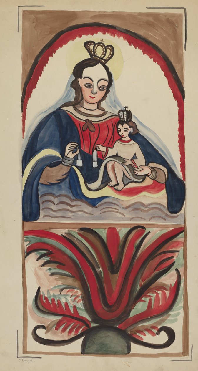 Retablo - Jungfrau und Kind, 1935-1942 von E. Boyd