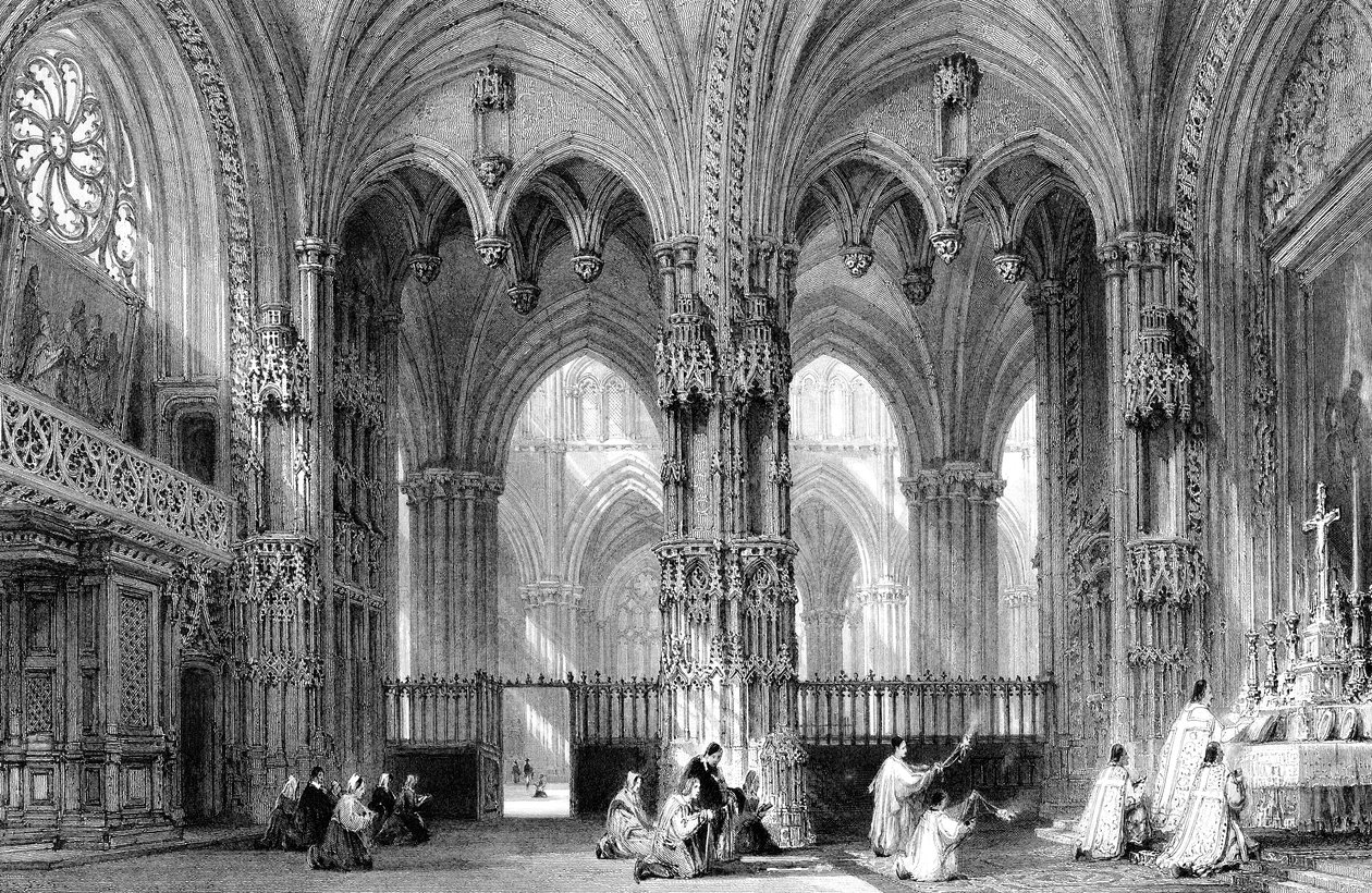 Die Kathedrale von Lyon, Frankreich, 19. Jahrhundert von E. Challis