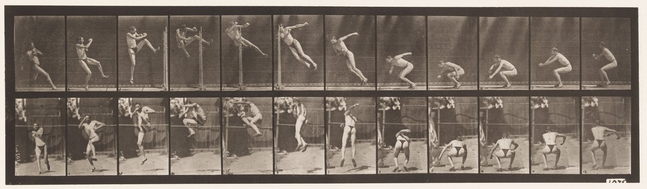 Springen; Running Twist Hochsprung von Eadweard Muybridge