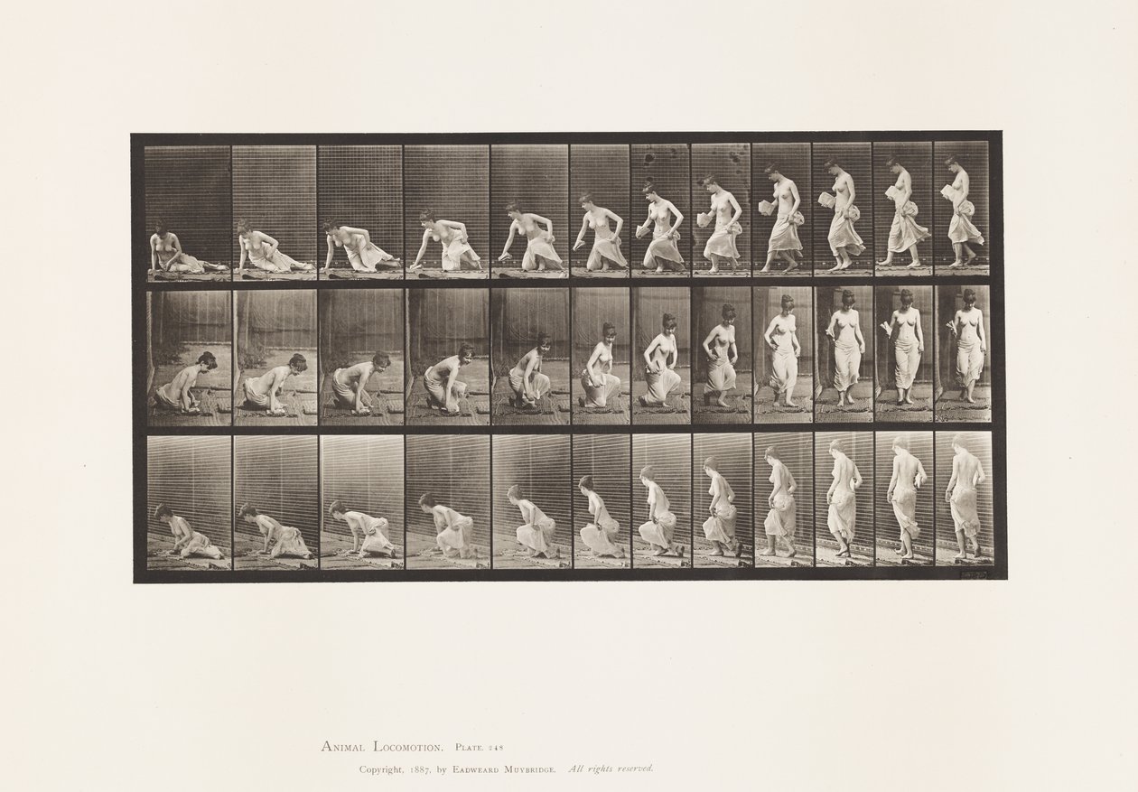 Tafel 248. Sich auf den Boden setzen von Eadweard Muybridge