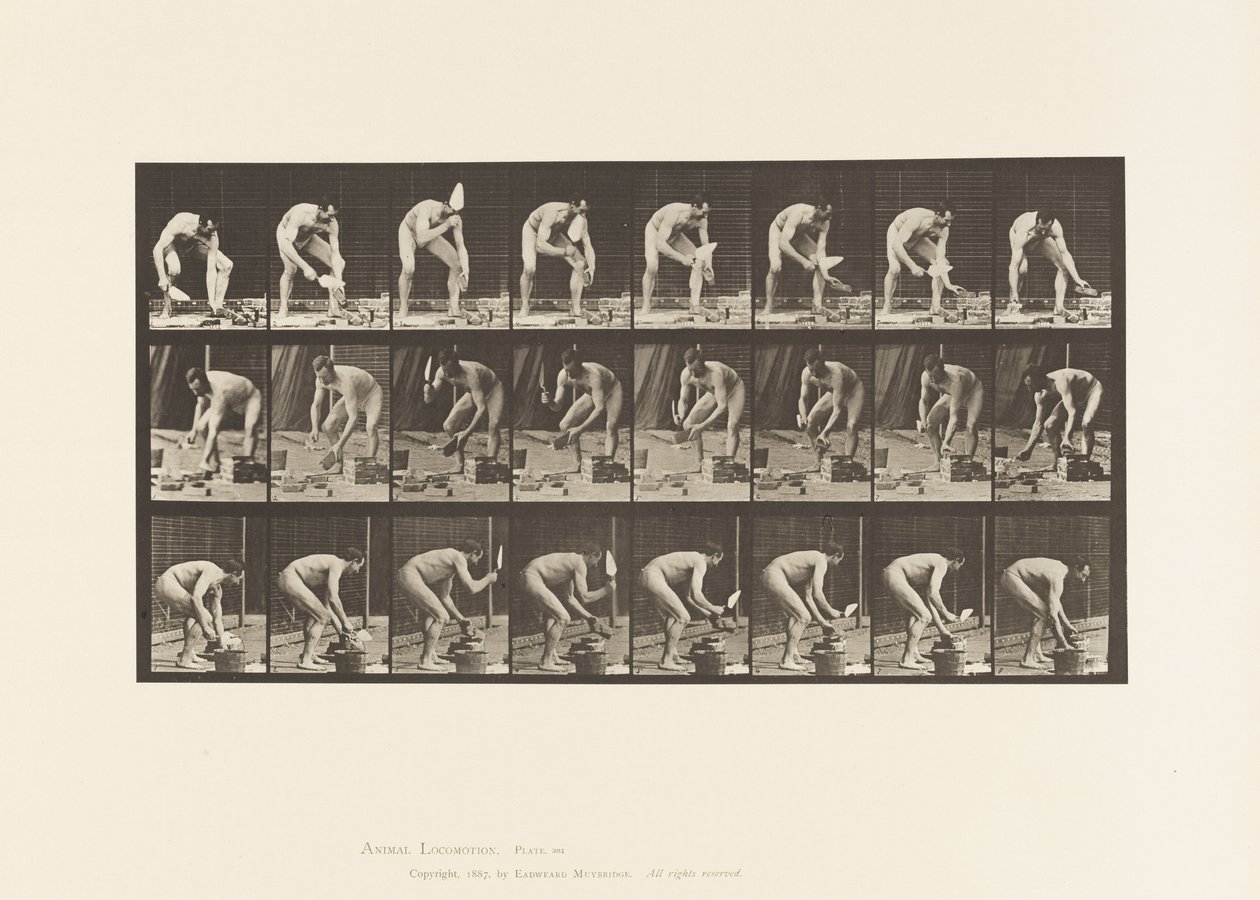 Maurer, einen Ziegel legen von Eadweard Muybridge