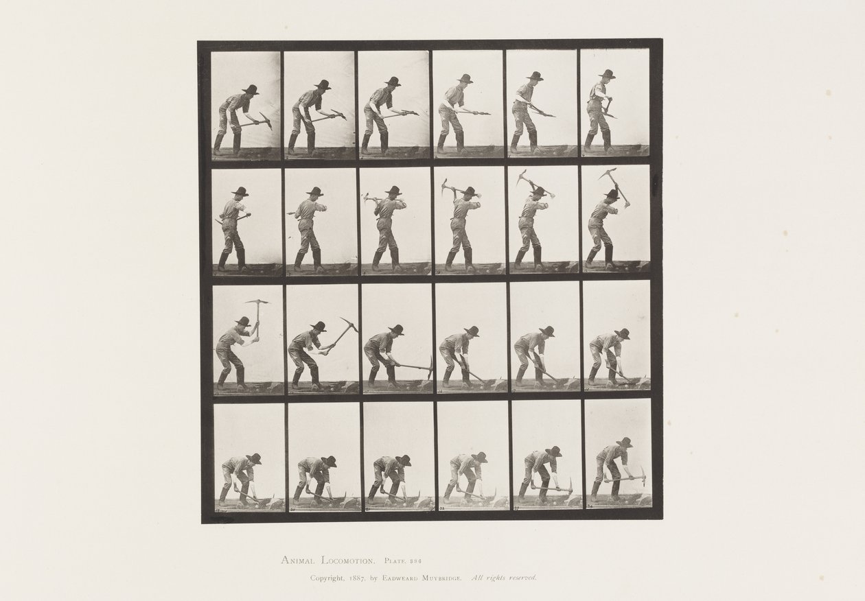 Tafel 386. Bergmann mit Spitzhacke von Eadweard Muybridge