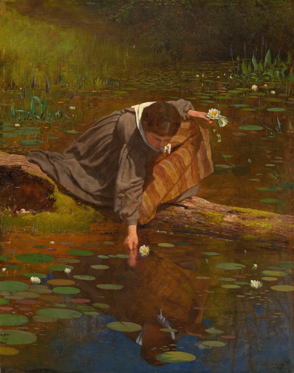 Lilien sammeln von Eastman Johnson
