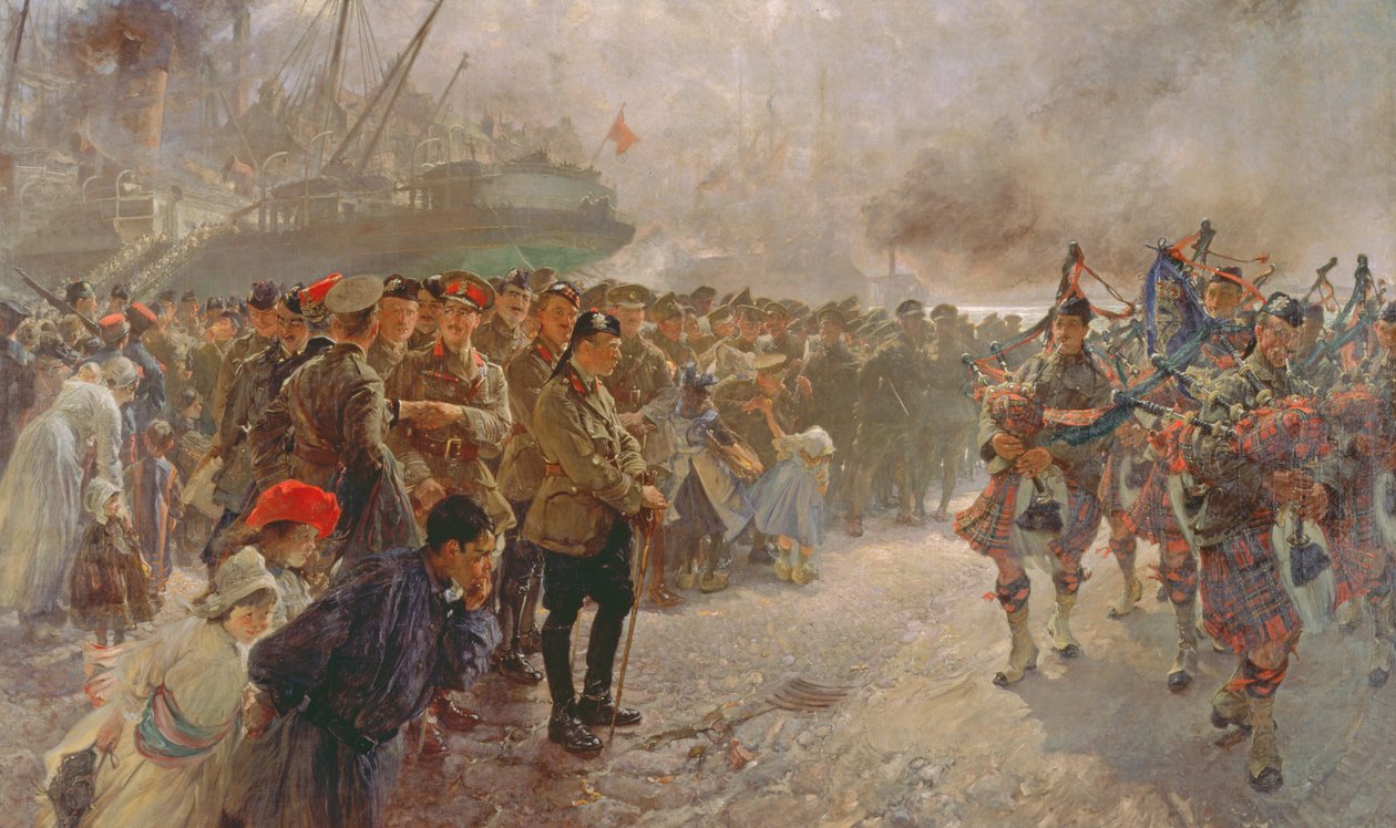 Landung der ersten kanadischen Division in St. Nazaire, 1915 von Edgar Bundy