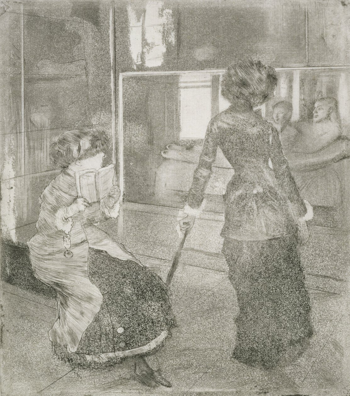 Im Louvre, Mary Cassatt in der etruskischen Galerie von Edgar Degas