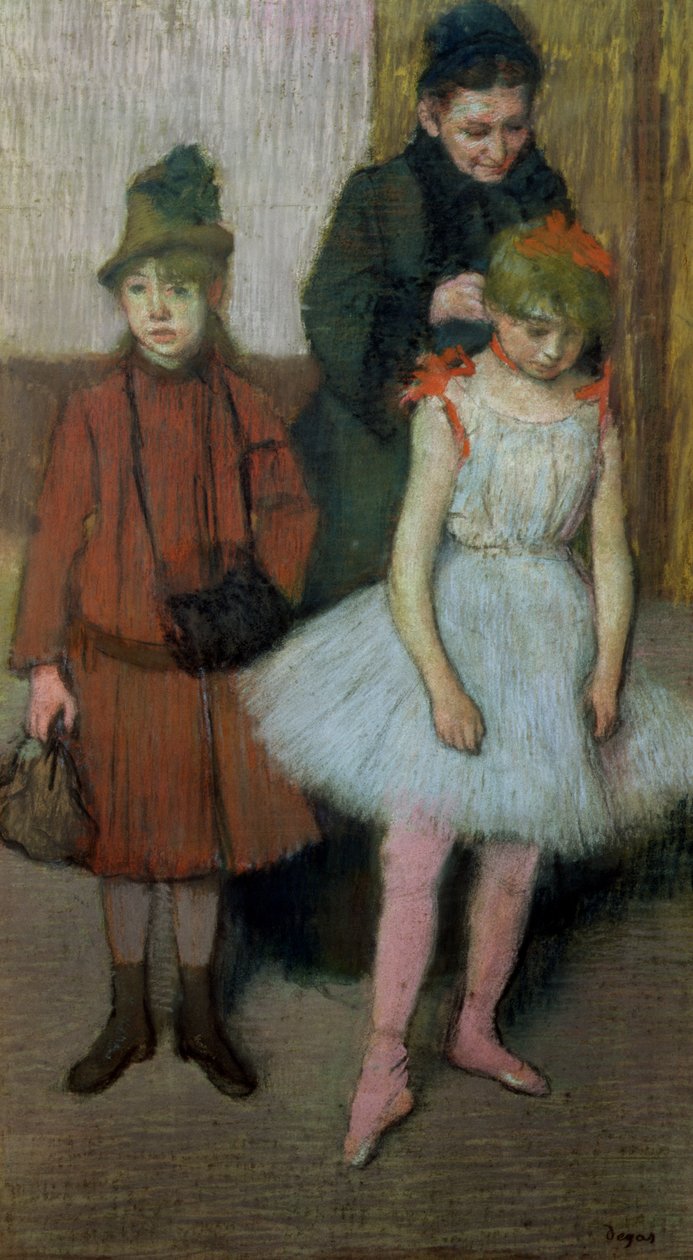 Frau mit zwei kleinen Mädchen von Edgar Degas