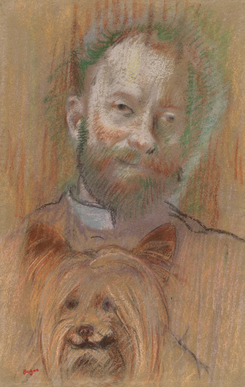 Ludovic Lepic mit seinem Hund, 1889 von Edgar Degas