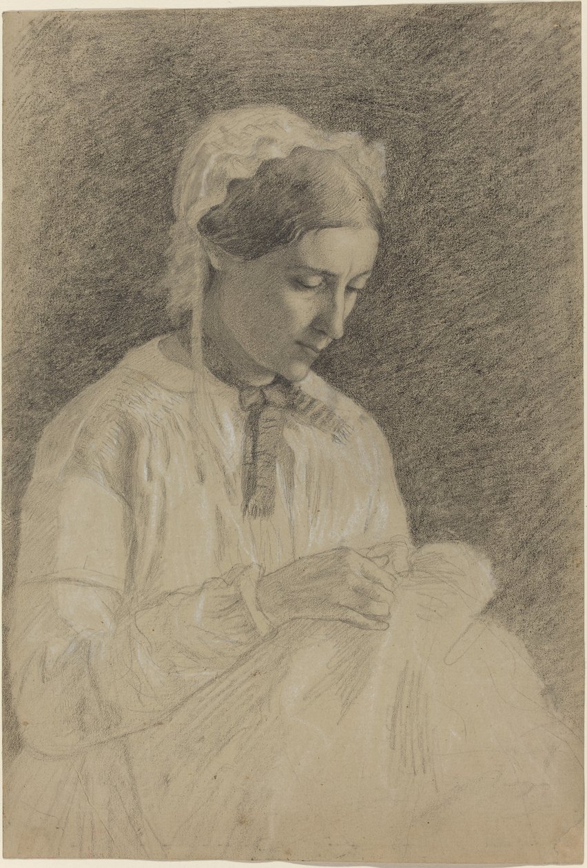 Frau beim Sticken von Edgar Degas