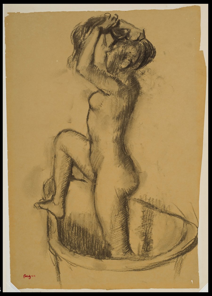 Frau stehend in einer Badewanne, ca. 1890-92 von Edgar Degas