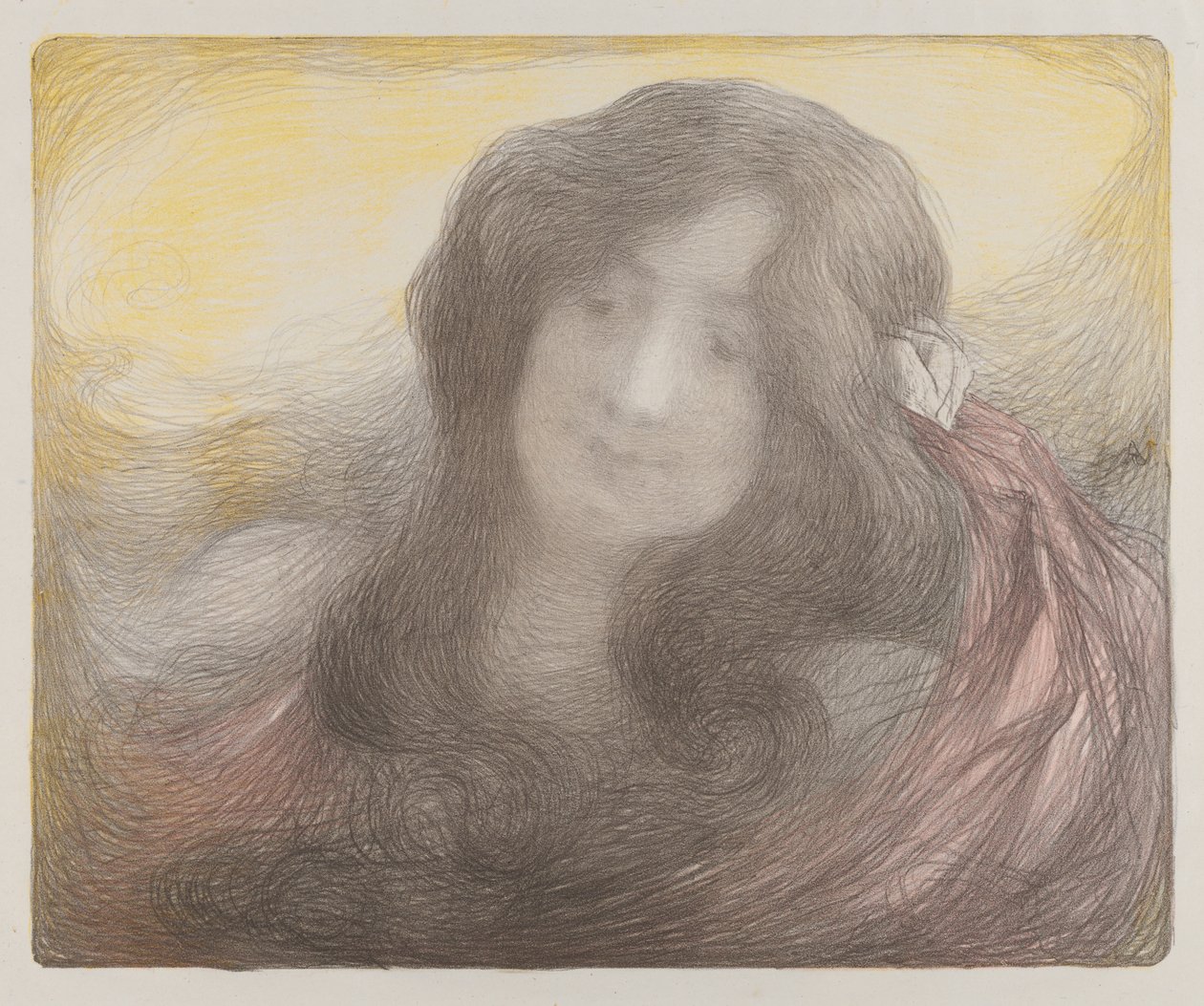 Mädchen mit langem Haar von Edmond François Aman Jean